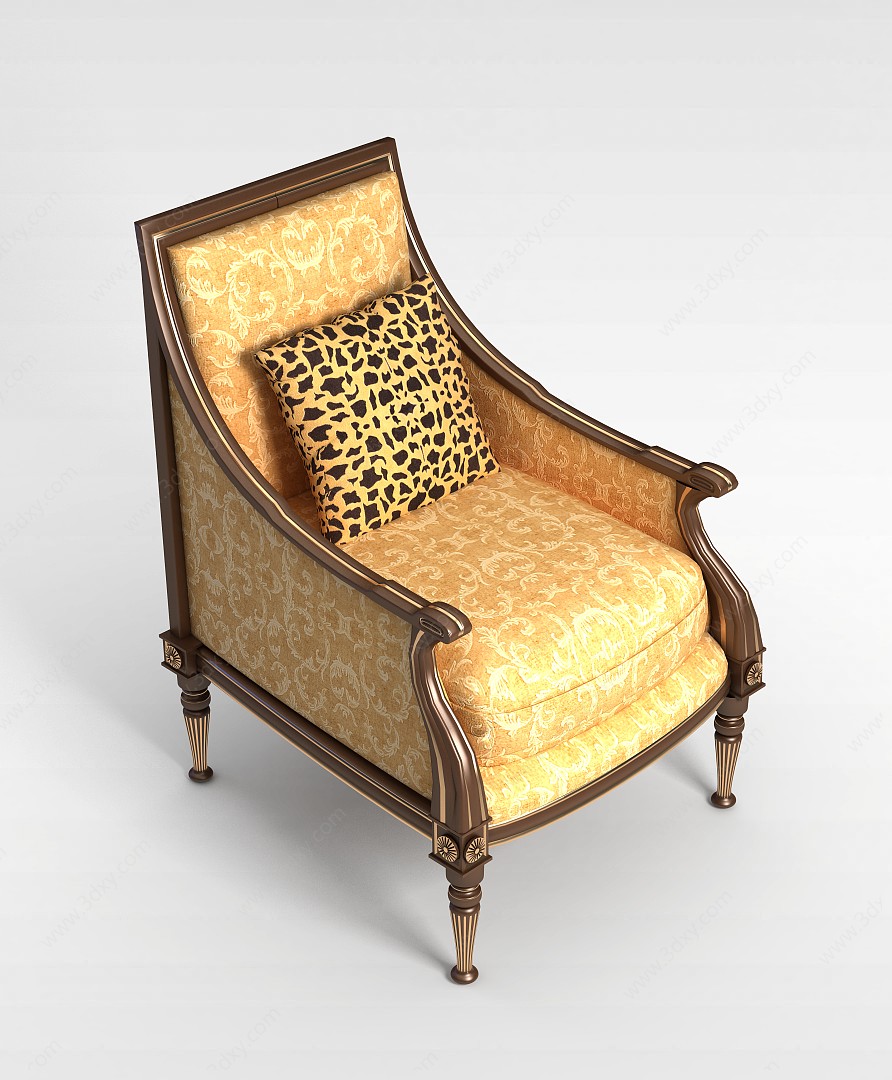 欧式奢华沙发椅3D模型
