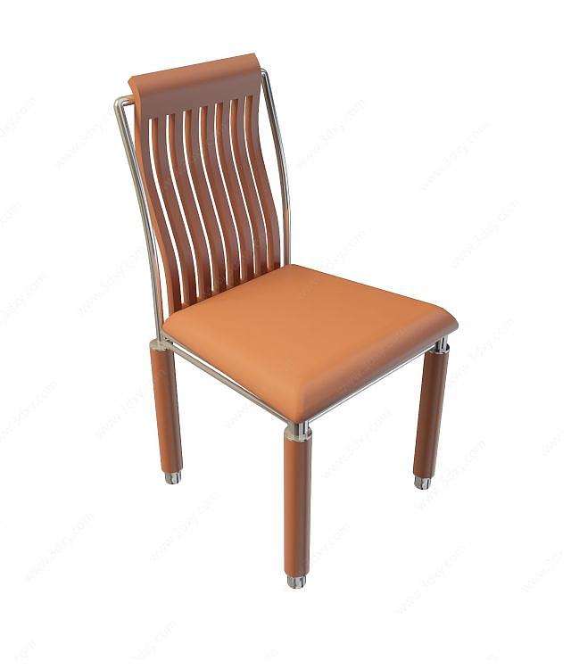 中式卡其色椅子3D模型