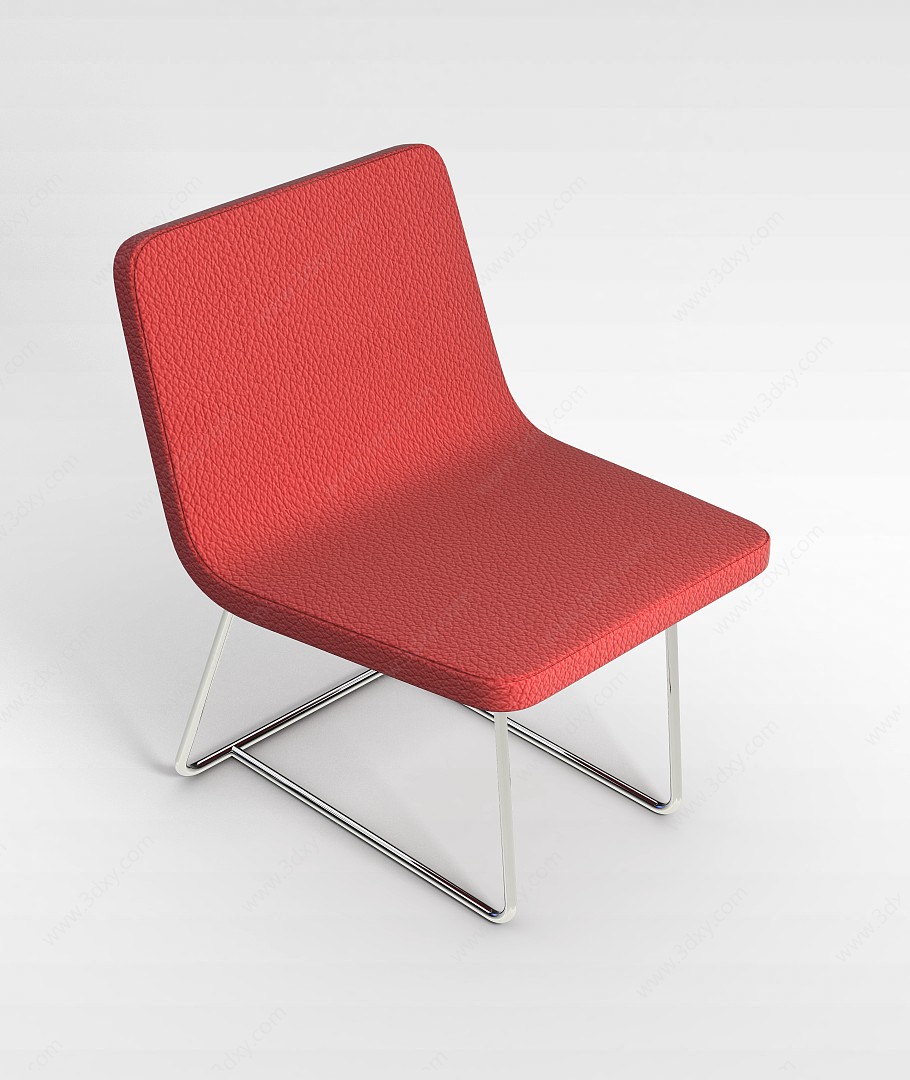 皮质小型椅子3D模型