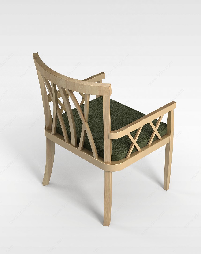实木镂空椅子3D模型