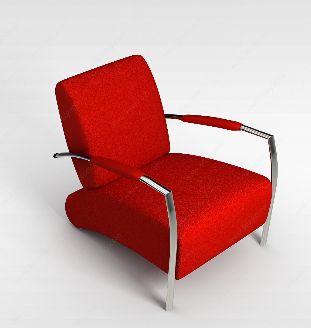 橘色沙发椅3D模型