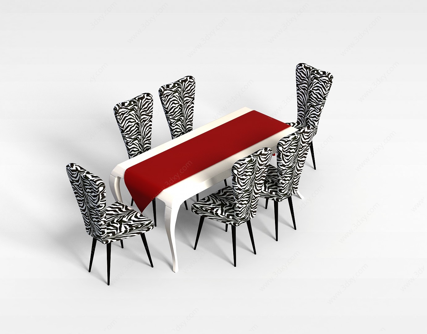 斑马纹桌椅3D模型