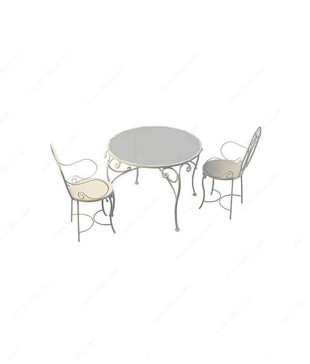 铁艺户外桌椅3D模型