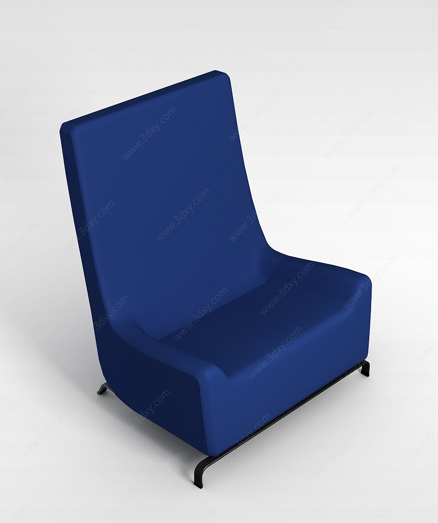 蓝色沙发椅3D模型