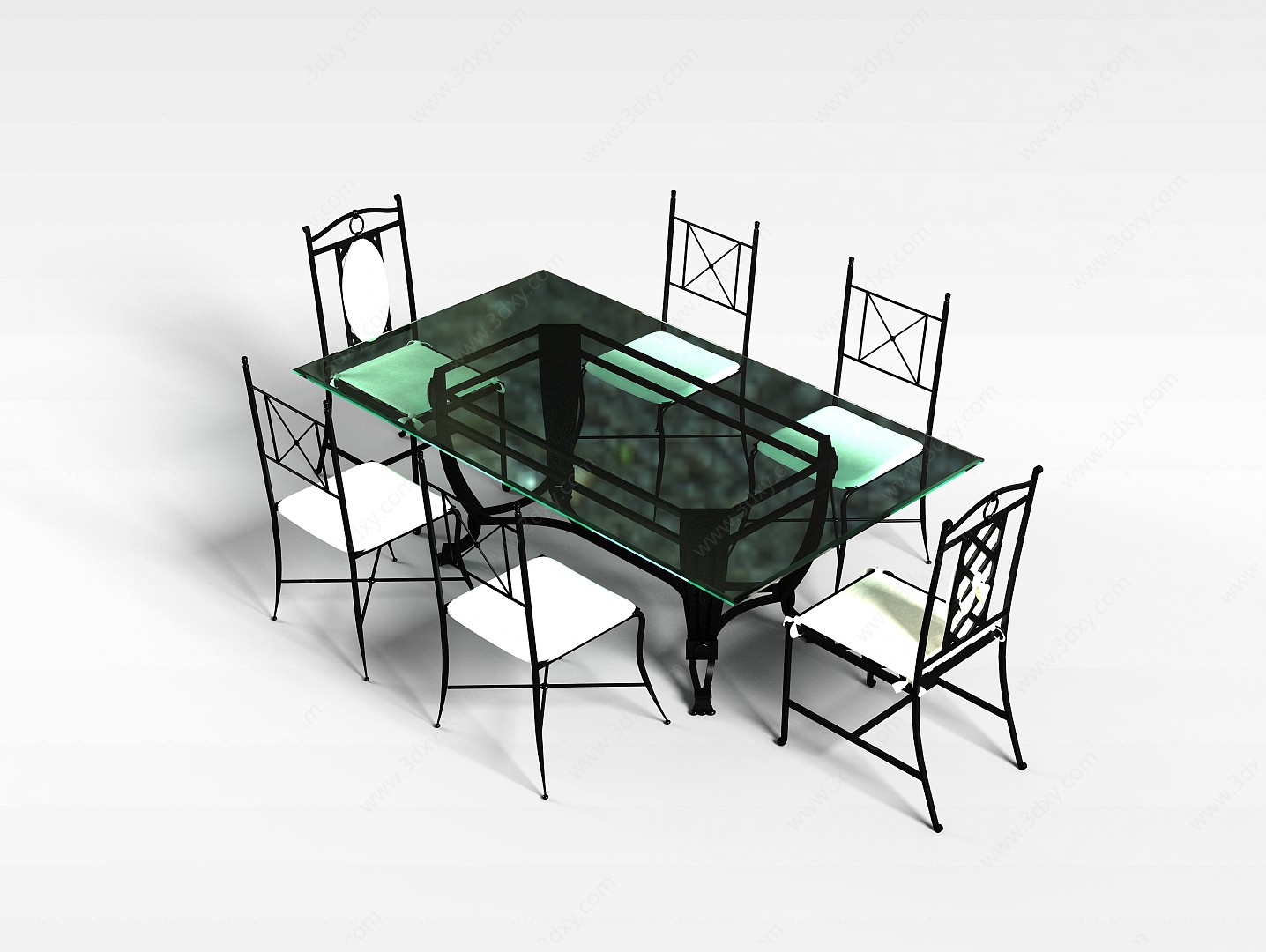 铁艺餐桌3D模型