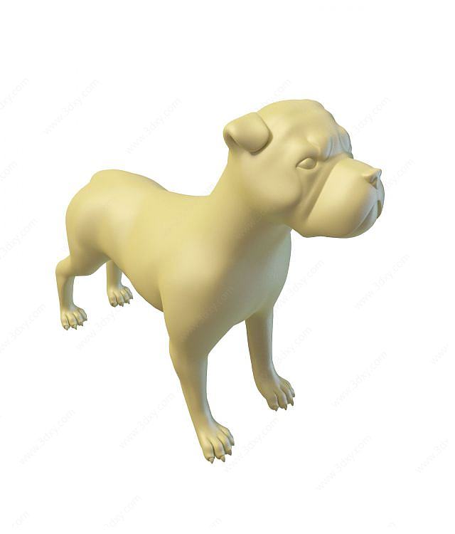 小狗雕塑3D模型