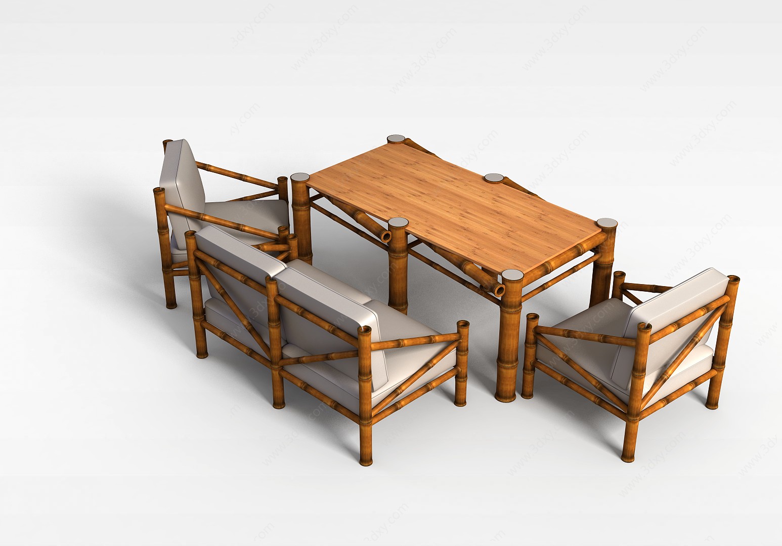中式客厅桌椅3D模型