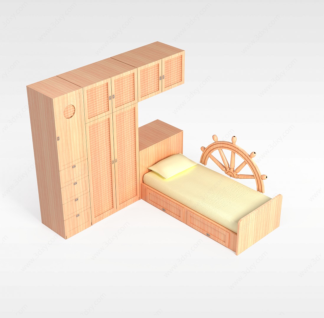 简约衣柜3D模型