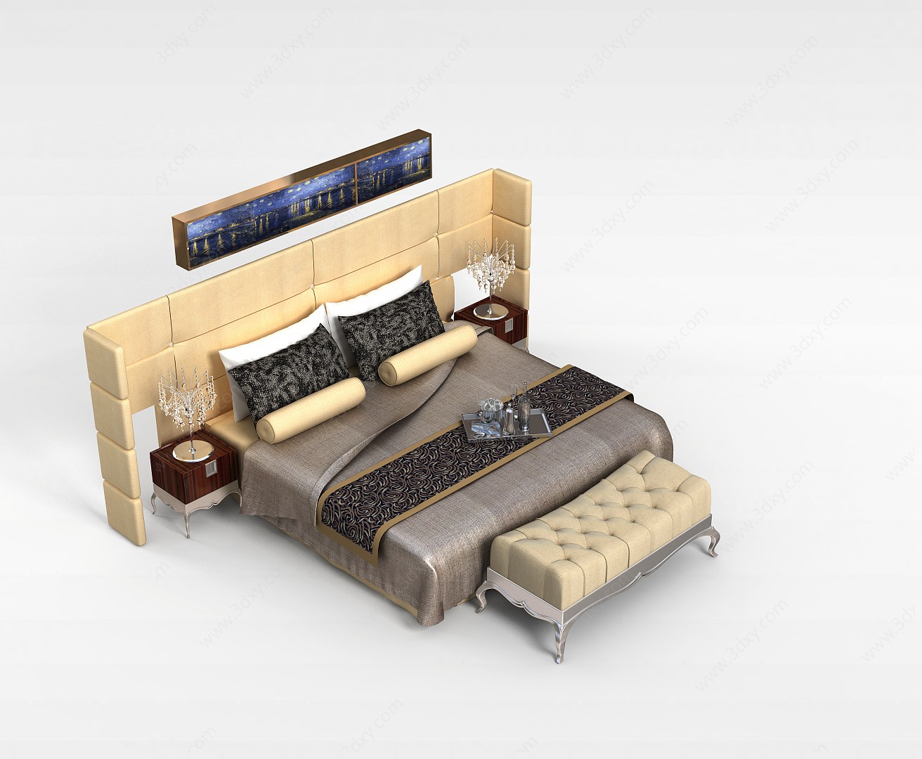 好看的卧室床3D模型