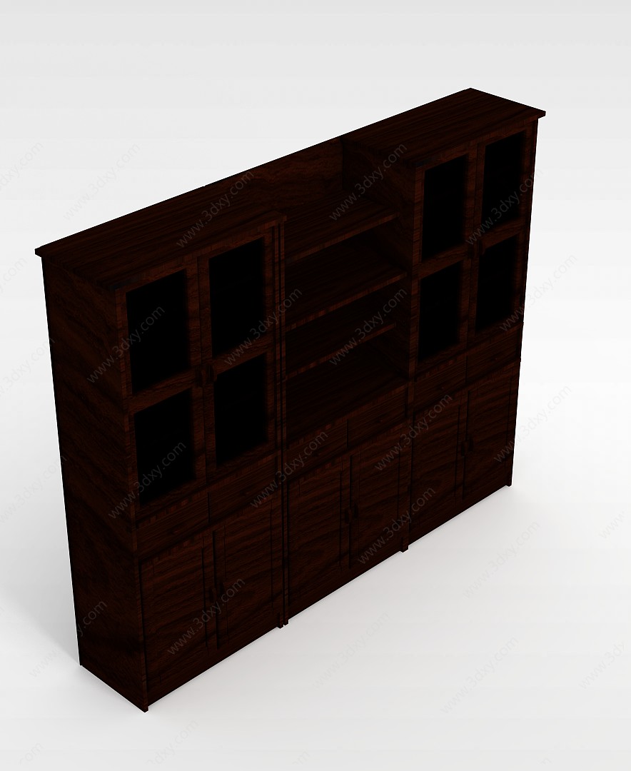 实木衣柜3D模型