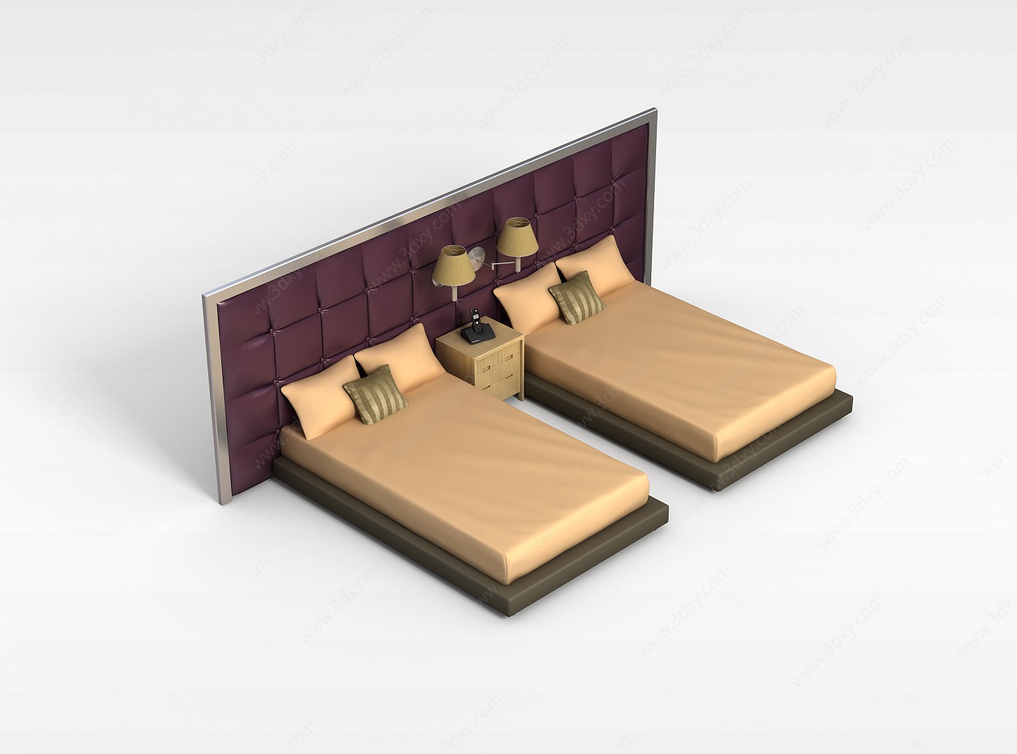 酒店双床3D模型