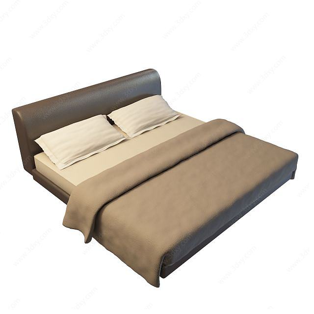 高档床3D模型