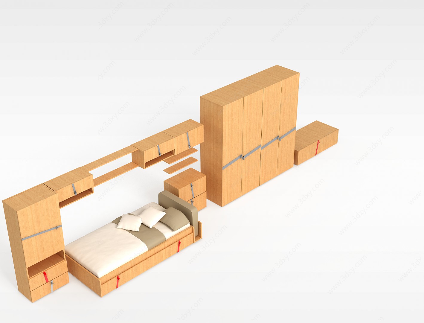 卧室整体衣柜3D模型