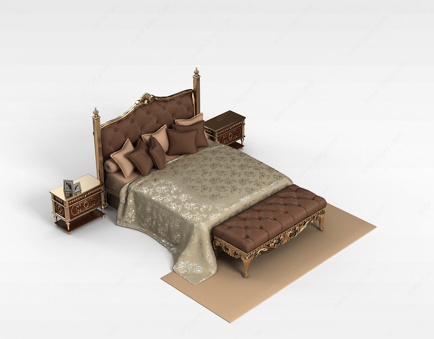 豪华双人床3D模型