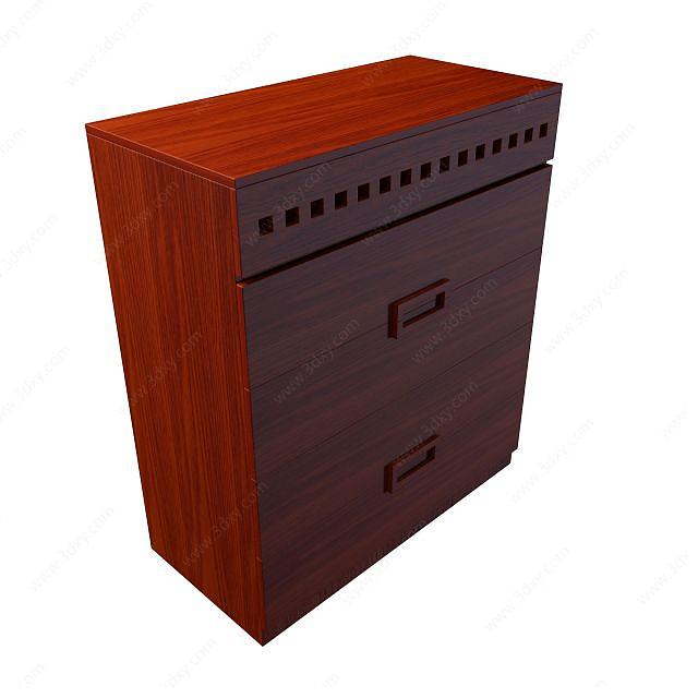 中式木质柜子3D模型