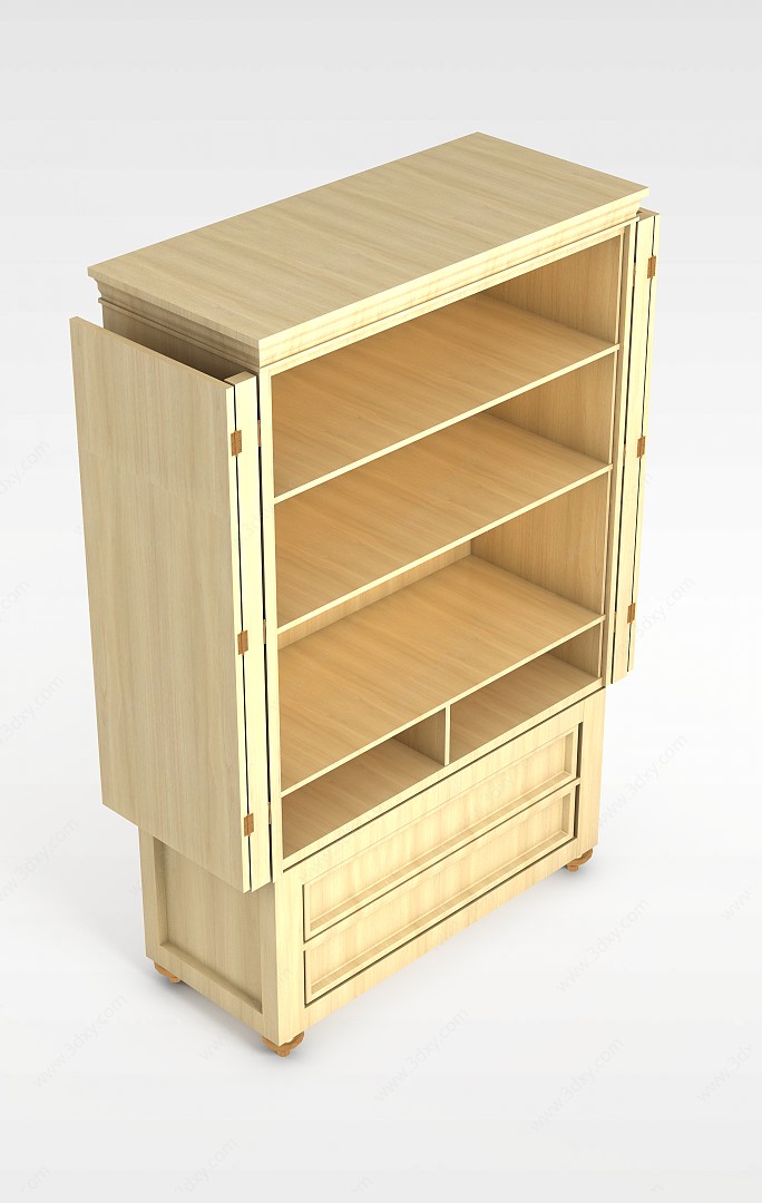 中式实木餐柜3D模型