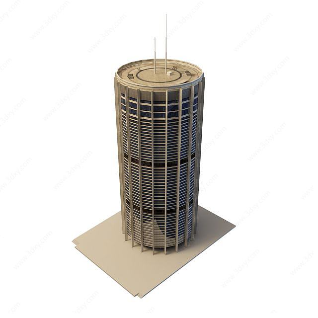 圆形塔楼3D模型