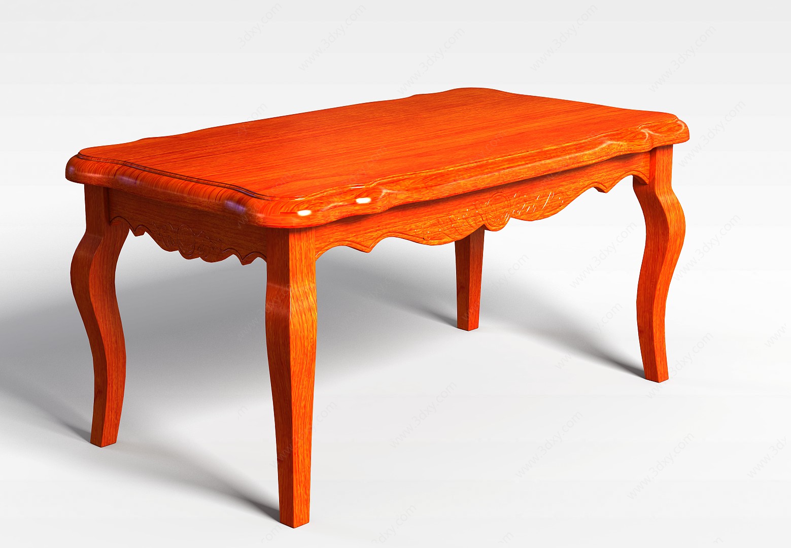 雕花实木餐桌3D模型