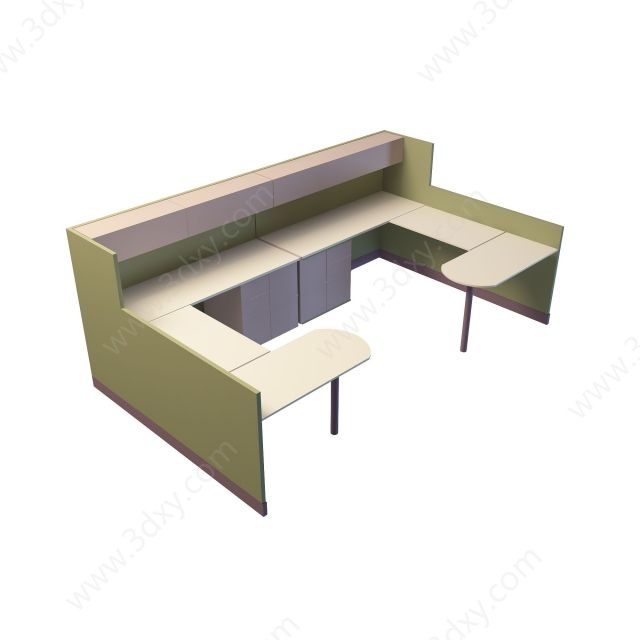 时尚办公桌3D模型