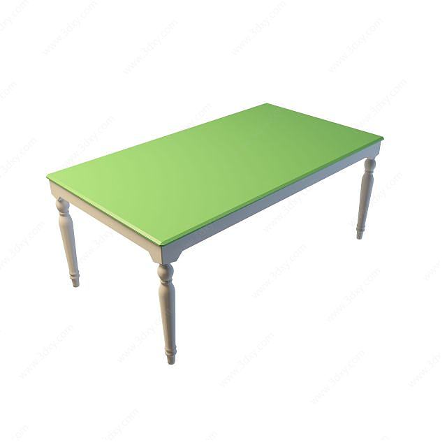 绿色餐桌3D模型