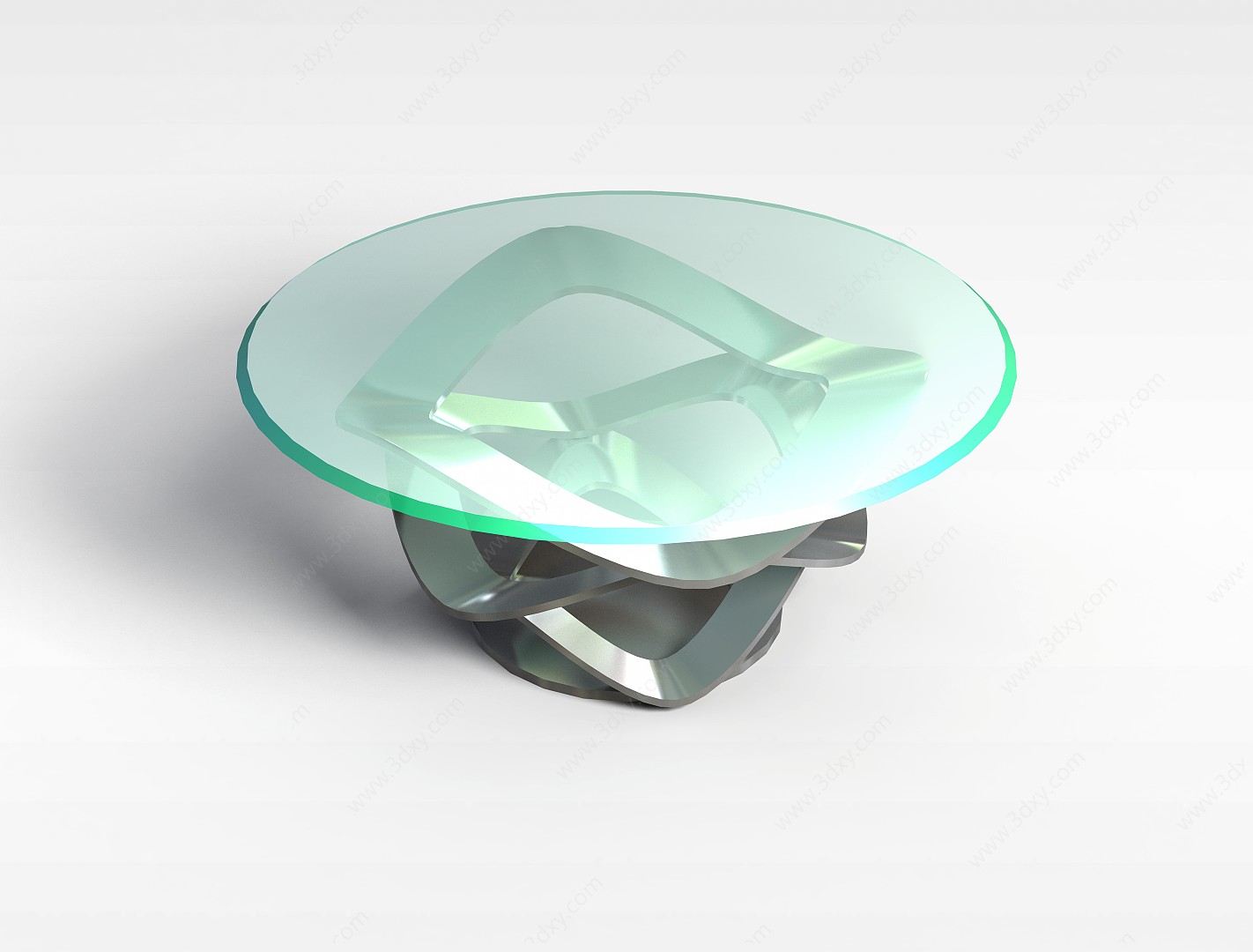 玻璃台面圆几3D模型