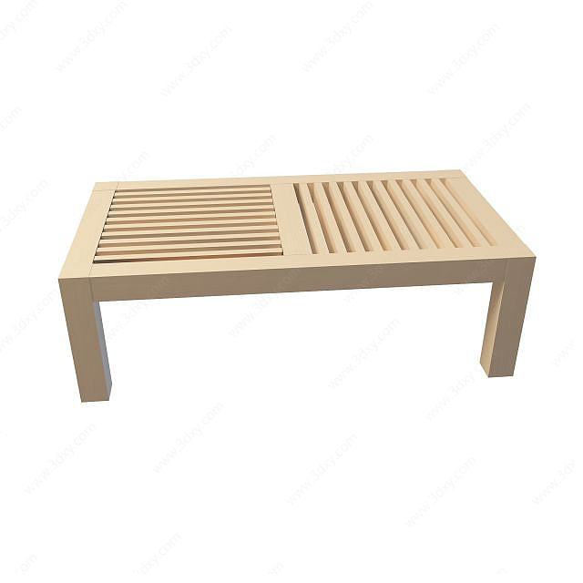 实木休闲茶桌3D模型