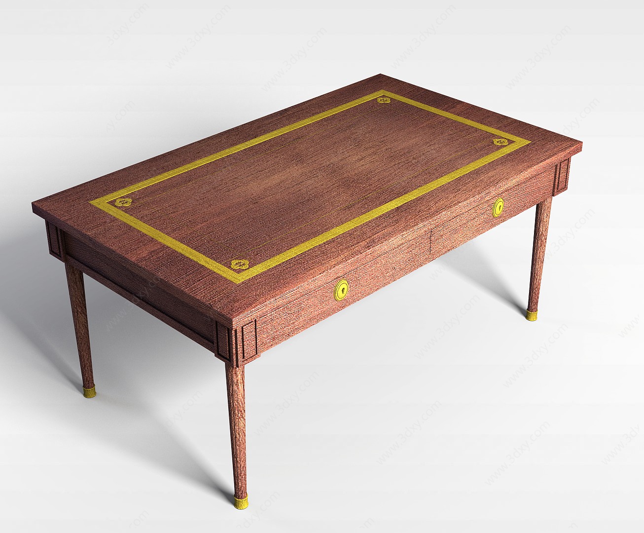 古典实木桌3D模型