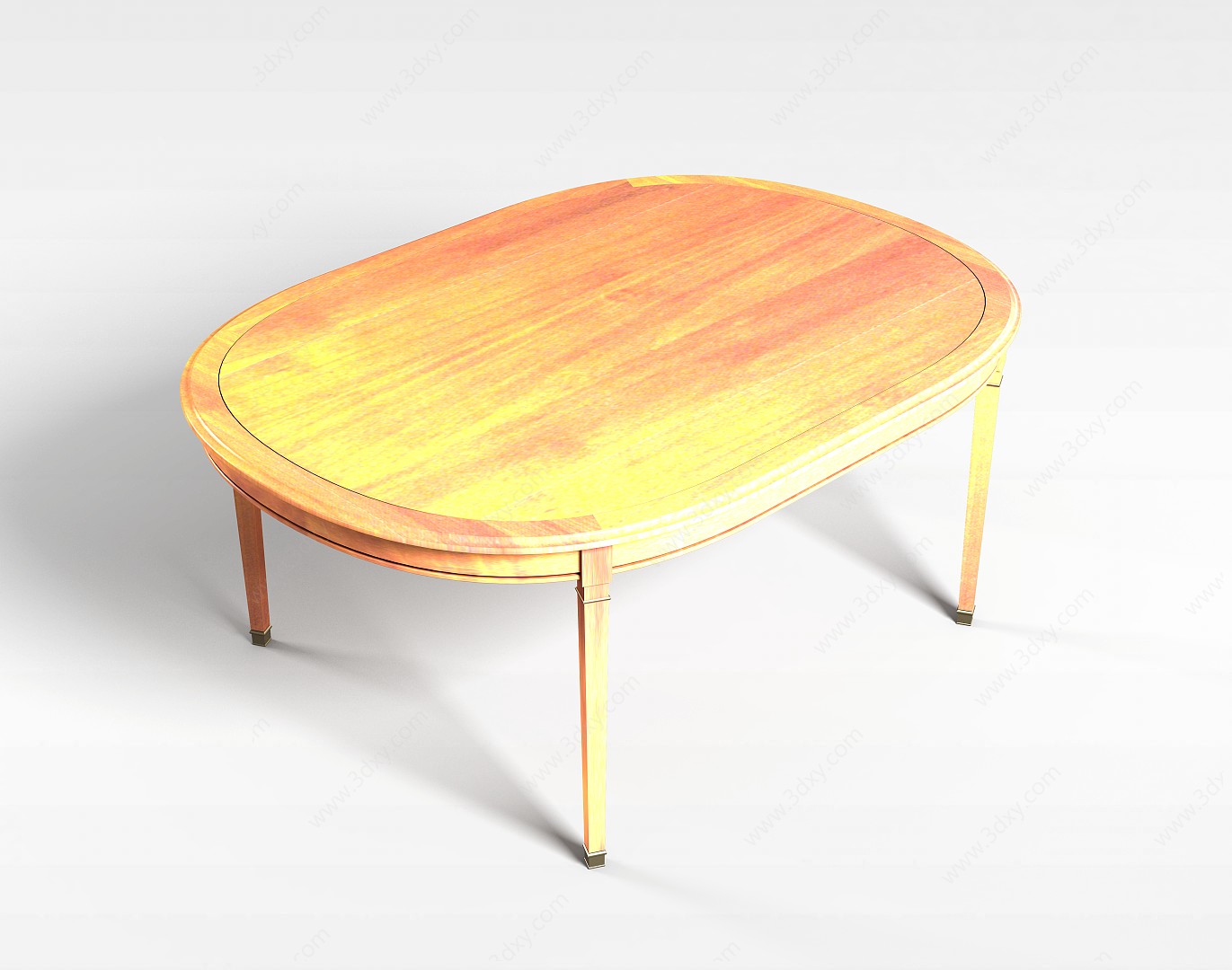 加厚实木餐桌3D模型