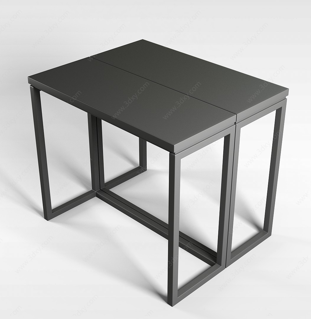折叠实木桌3D模型