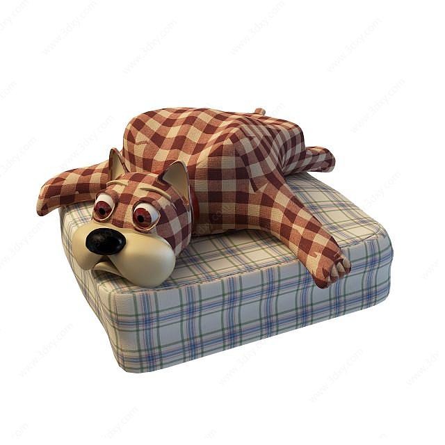小狗抱枕3D模型