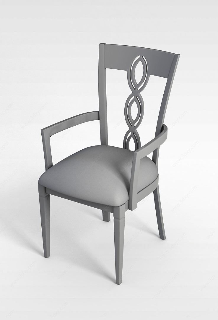 扶手软座餐椅3D模型