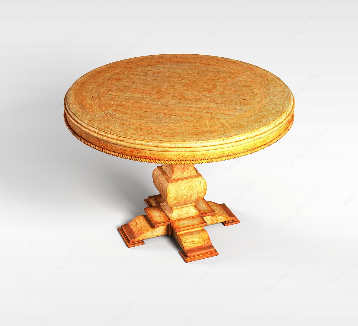 实木圆桌3D模型