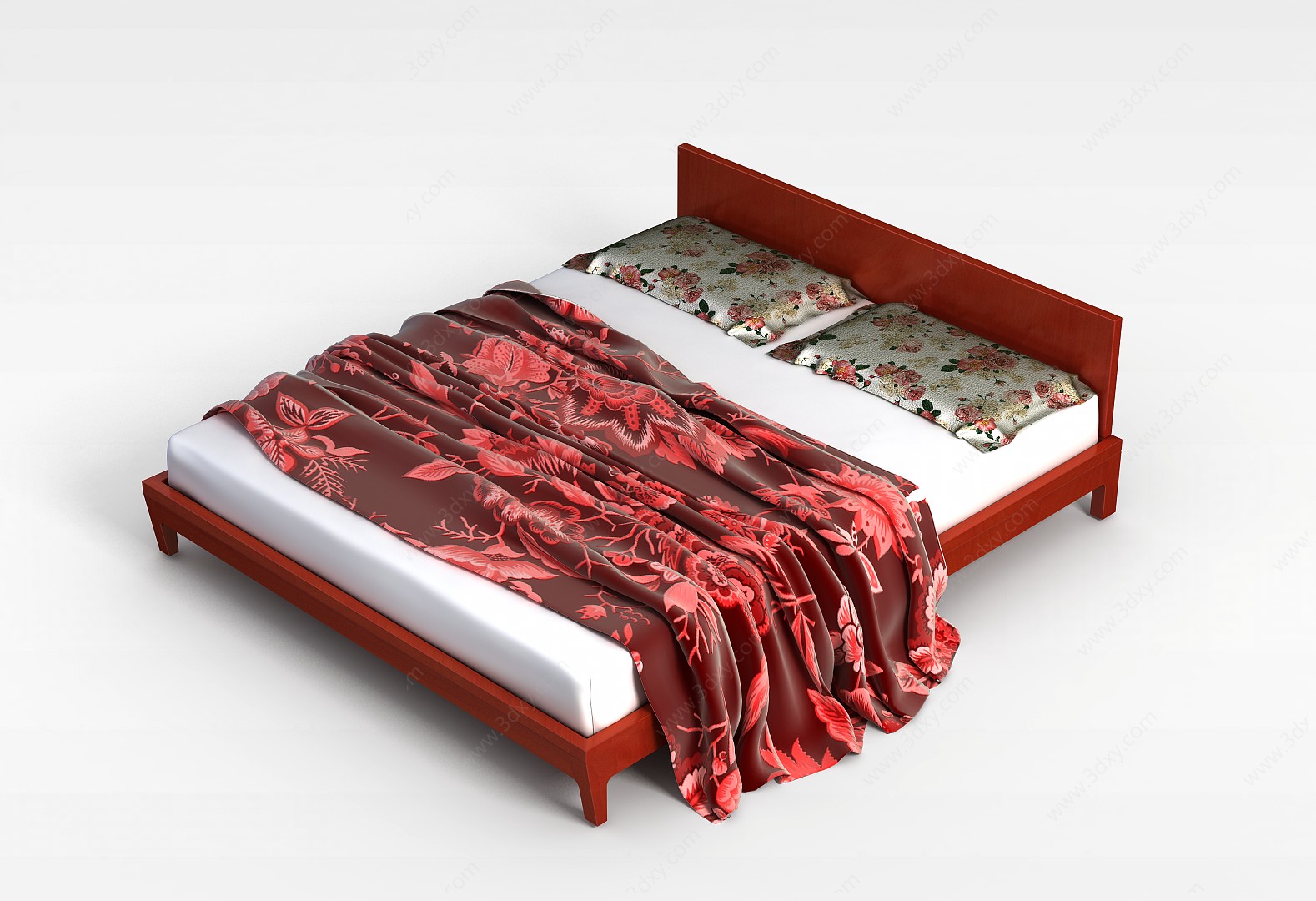 简约软垫床3D模型
