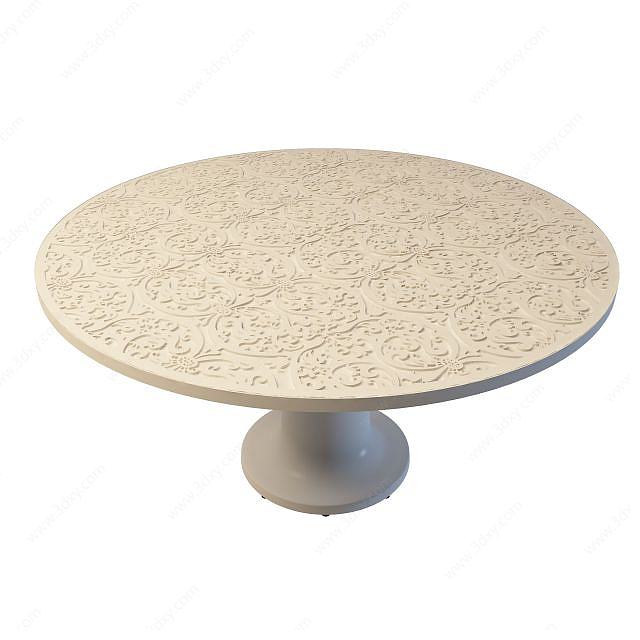 雕花台面圆桌3D模型