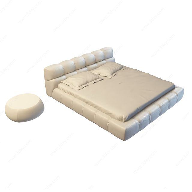 软包床3D模型