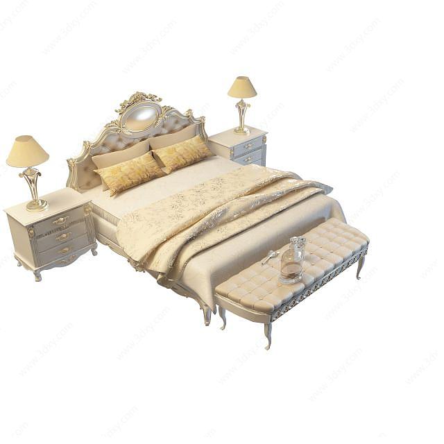 法式床3D模型