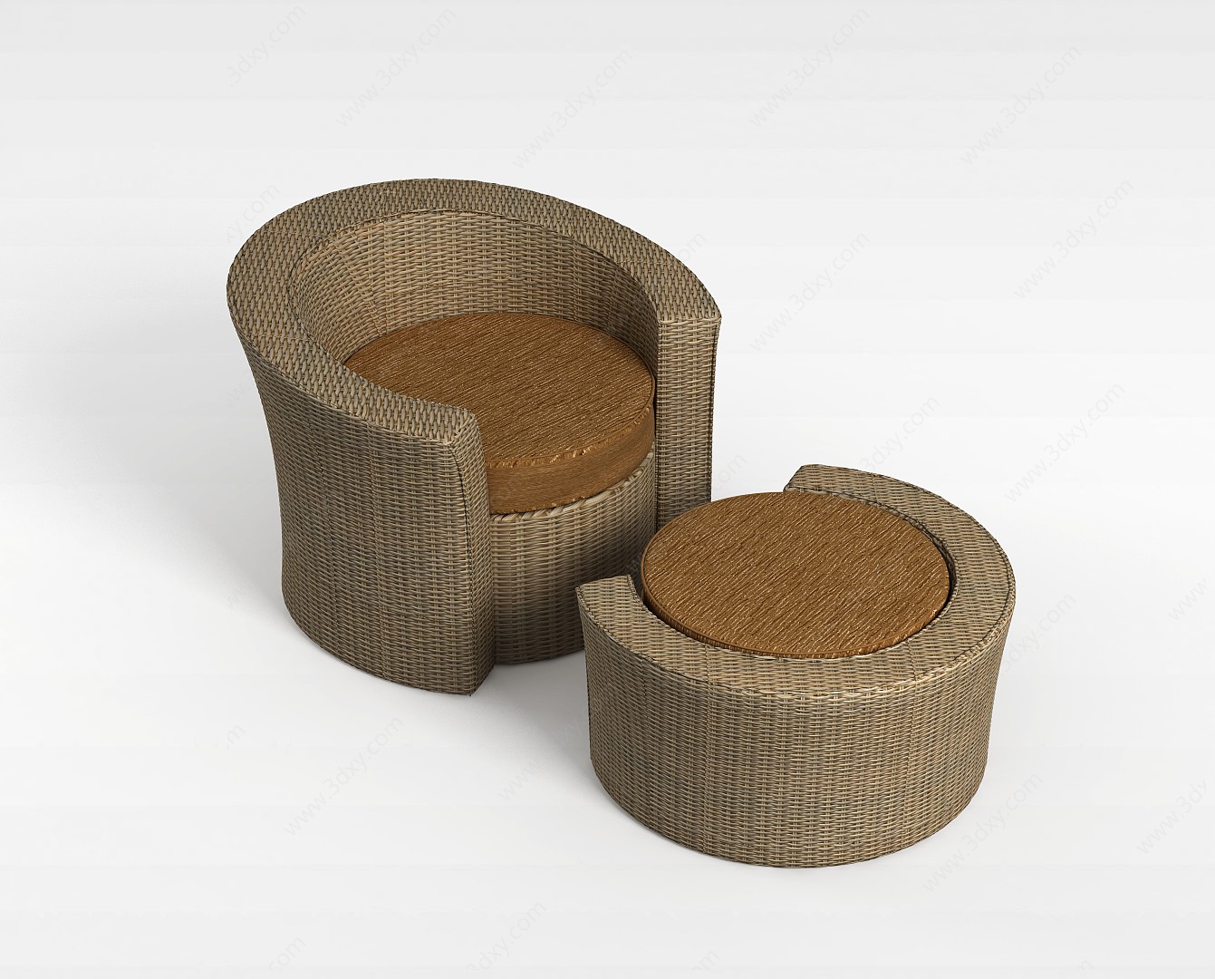 藤椅沙发3D模型