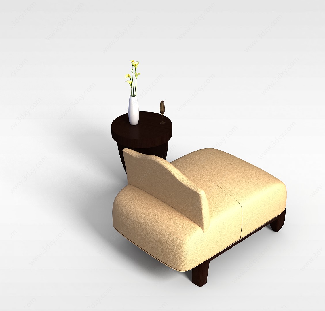 休闲沙发椅桌3D模型