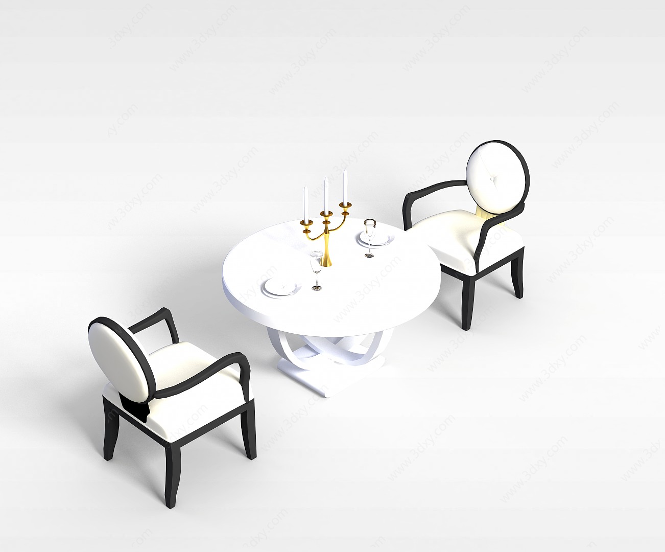 咖啡馆桌椅3D模型