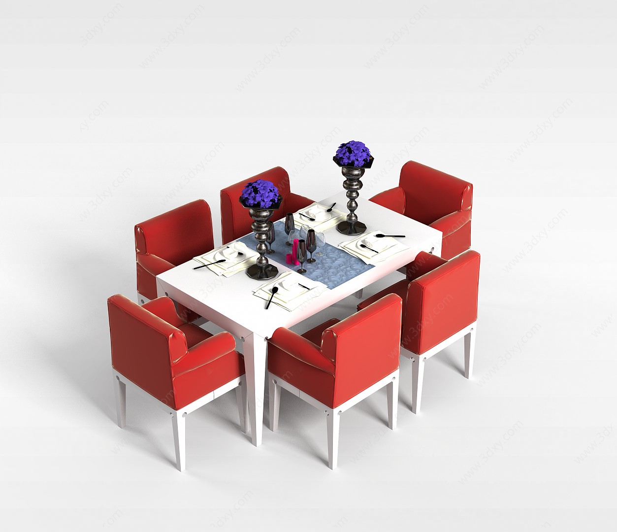 现代客厅桌椅3D模型