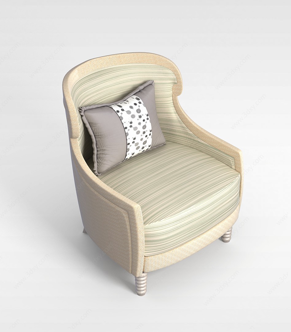 舒适单人沙发3D模型