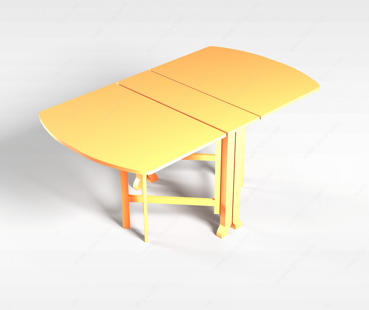 实木折叠餐桌3D模型