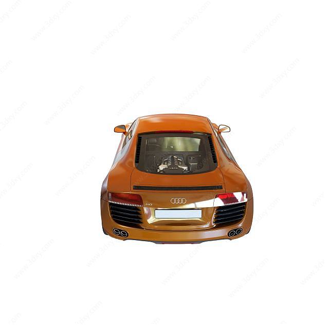 橙色奥迪汽车3D模型