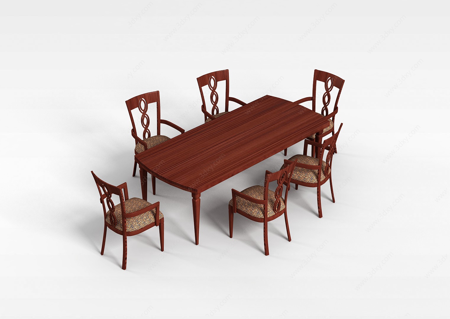 中式客厅餐桌椅3D模型