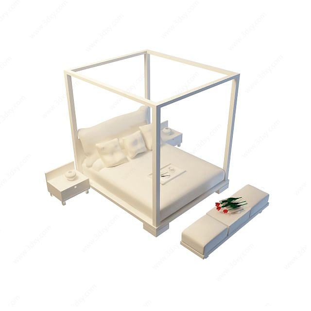 吊顶双人床3D模型