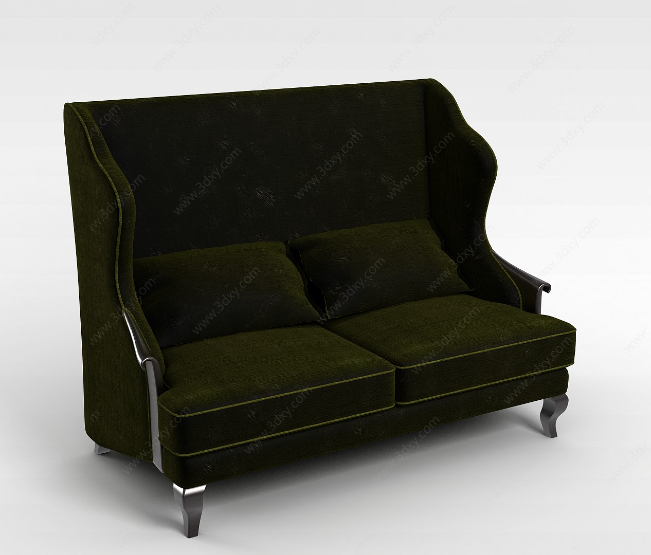 欧式布艺双人沙发3D模型