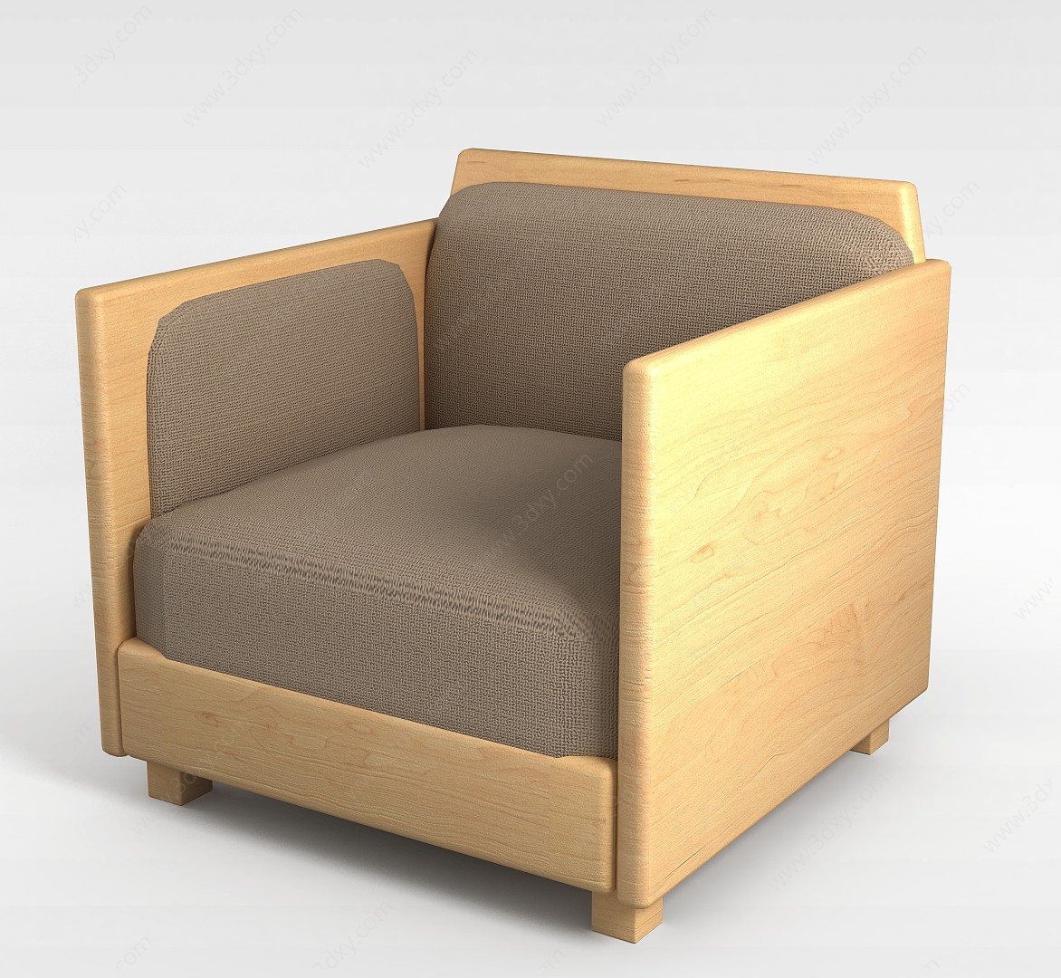 皮质单人沙发3D模型