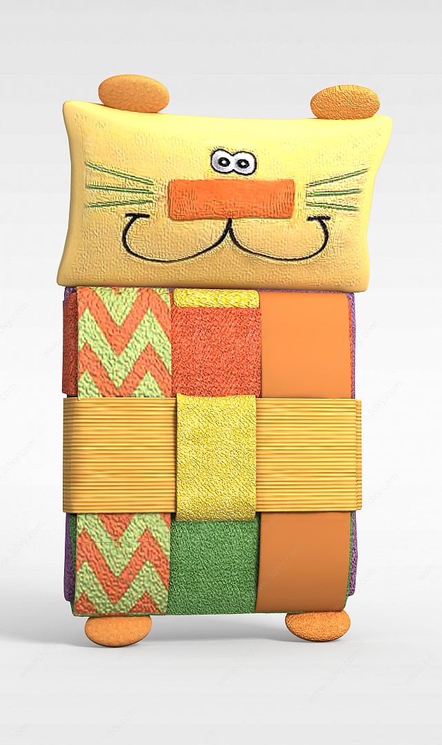 儿童加菲猫地毯3D模型