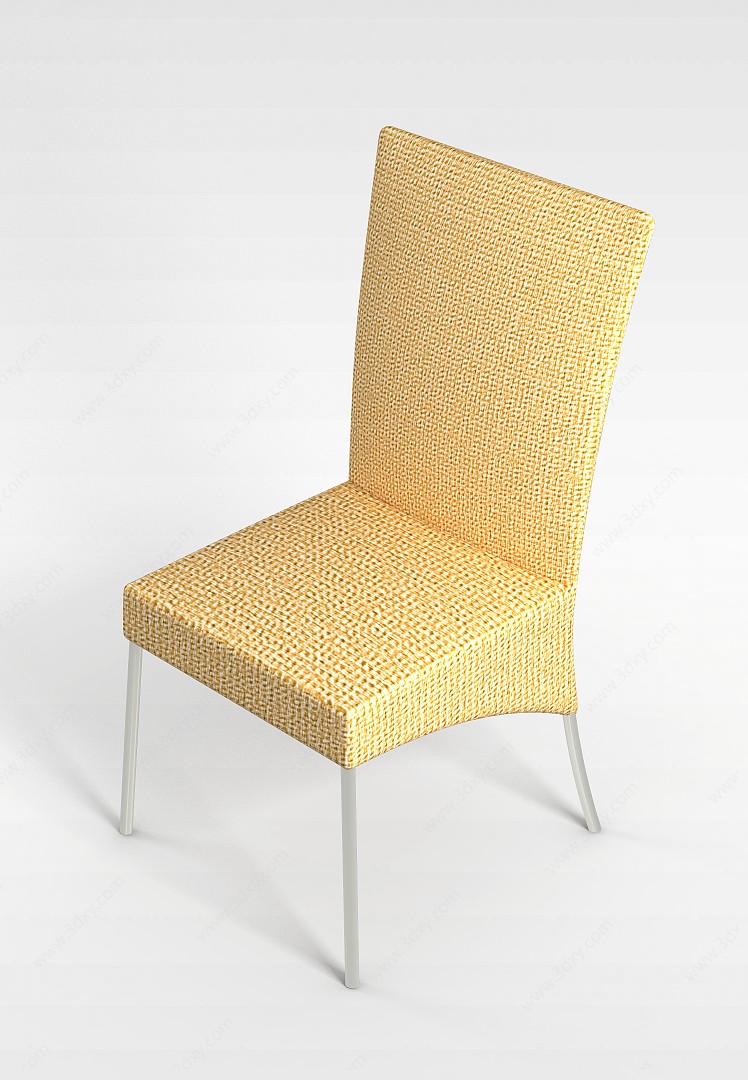 米黄色餐椅3D模型