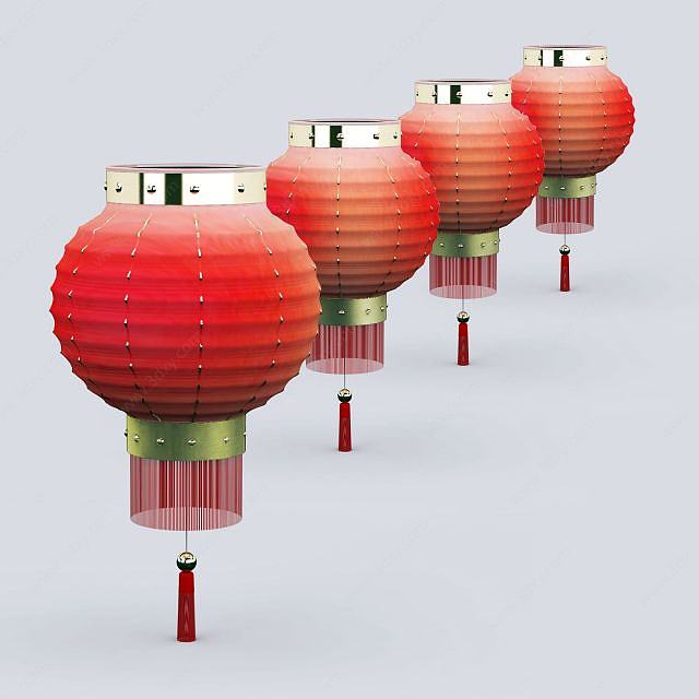 春节户外灯笼3D模型